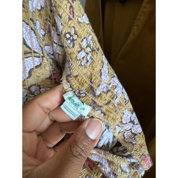 Aerie Smocked High Waist Floral Beach Lounge Pants Joggers w/ pockets SMALL - Picture 11 of 11